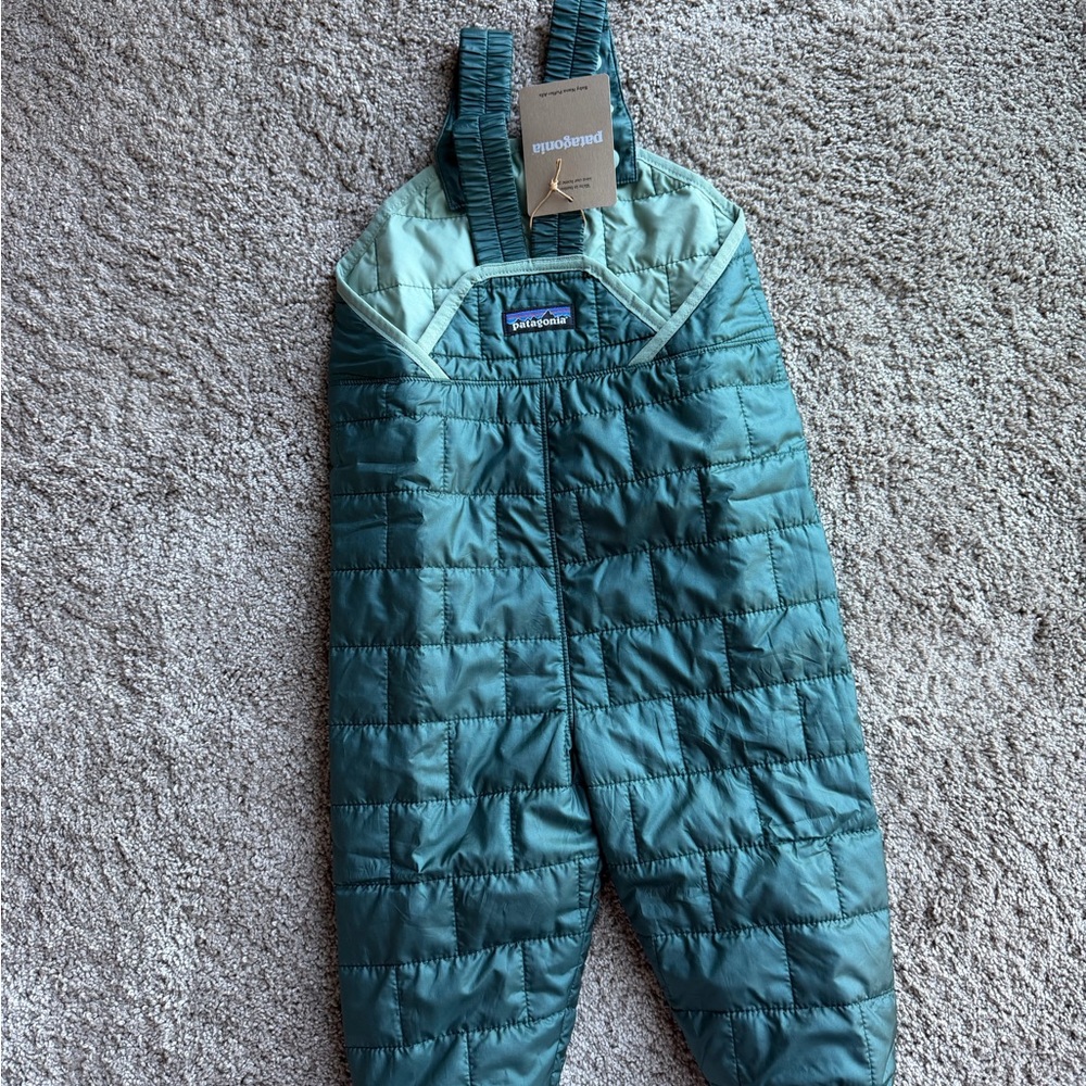 Patagonia Kids Teal Quilted Insulated Overalls